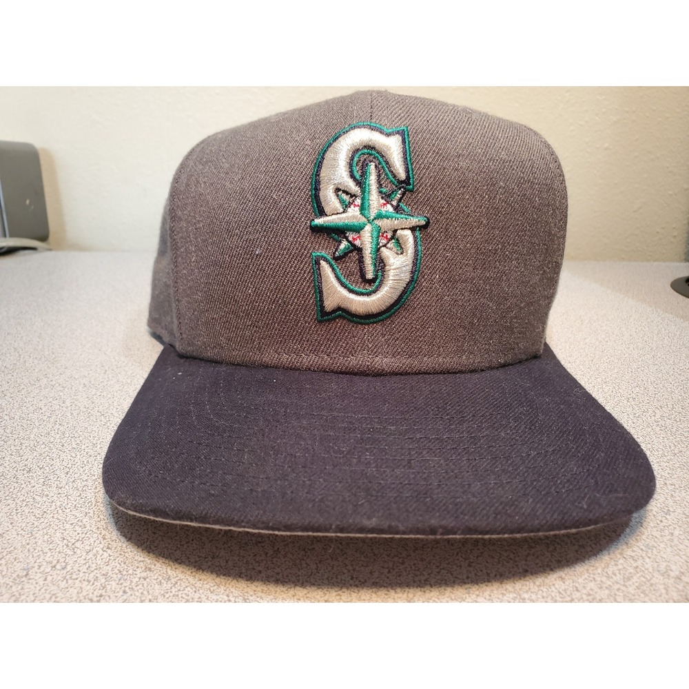 New Era 9FIFTY Seattle Mariners Snapback Hat Grey Navy Blue MLB Baseball Cap